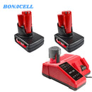 For M12 12V Battery Replacement | M12 6.0Ah Li-ion 2 Pack With Charger