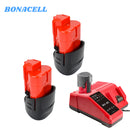 For M12 12V Battery Replacement | M12 3.0Ah Li-ion 2 Pack with Charger