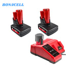 For M12 12V Battery Replacement | M12 4.0Ah Li-ion 2 Pack With Charger