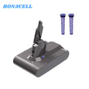 Upgraded 21.6V 6000Mah For V7 Battery Replacement | For V7 Battery Replacement With 2 Pack V7 Filters